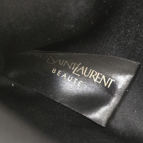 Yves Saint Laurent Black Cosmetic Bag Snaps Classic Travel Vacation Chic - Picture 3 of 6